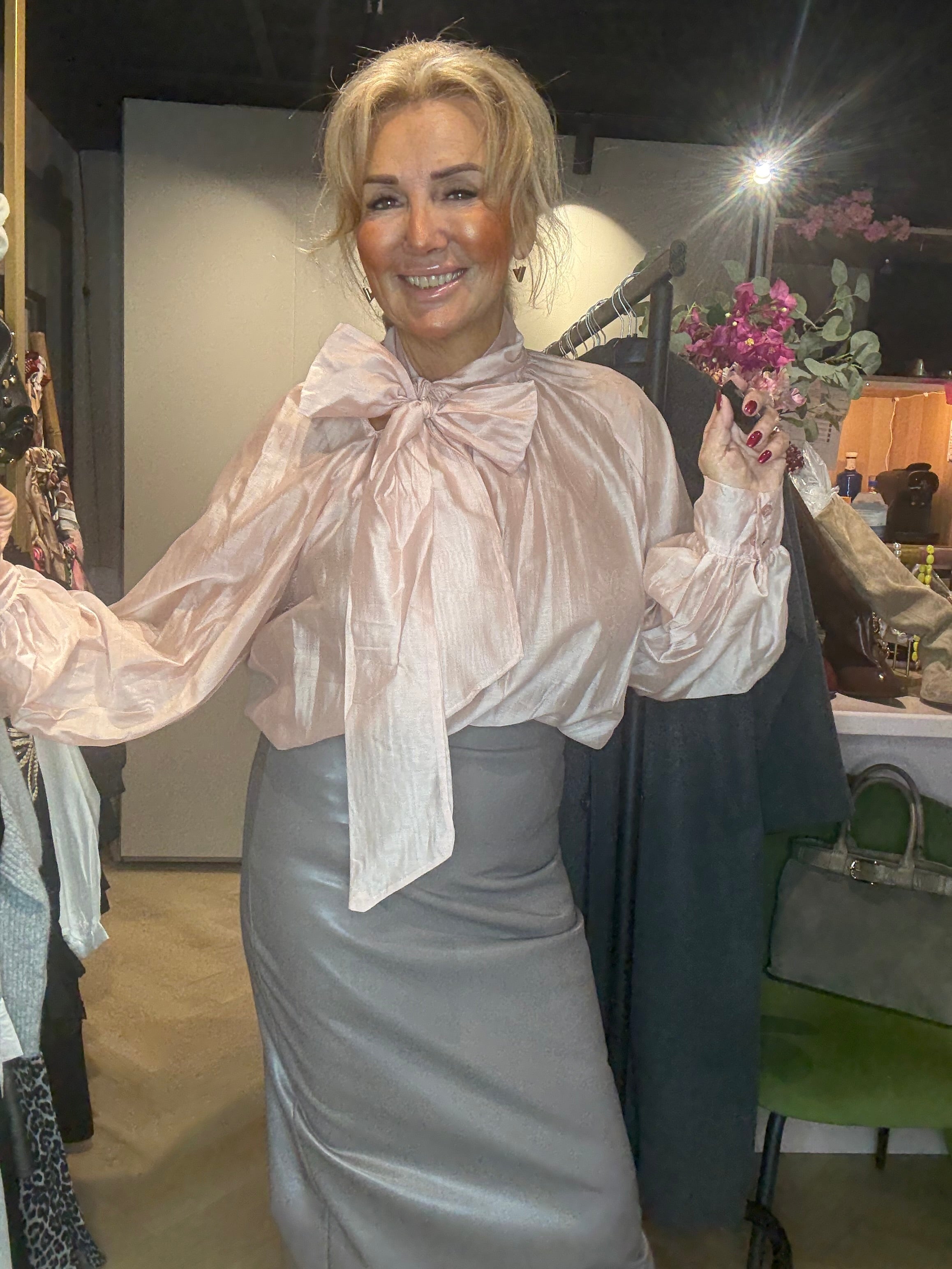 Rok Puh Leatherlook Taupe Koker model